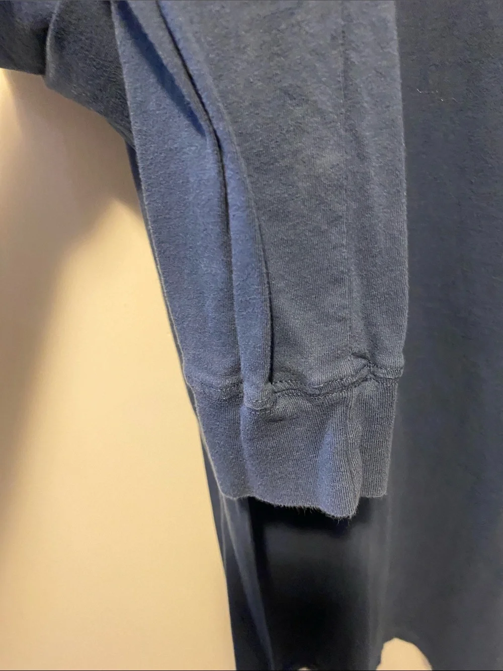 The North Face Blue Long Sleeve Logo Tee with White Print